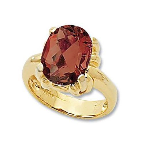 Oval Garnet Ring - 14K Yellow Gold Size 7 - 70931GA