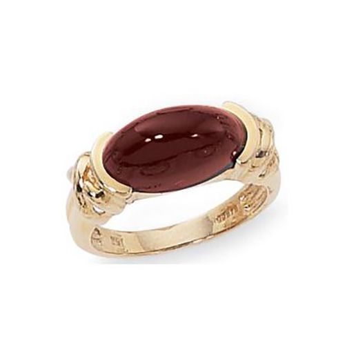 Oval Garnet Ring - 14K Yellow Gold Size 7 - 70146GA