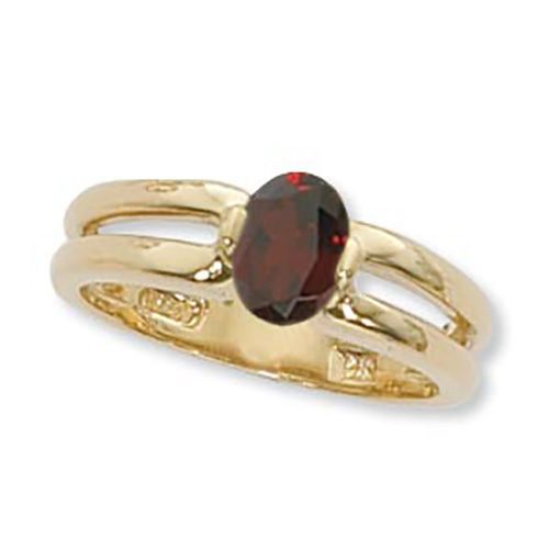 Oval Garnet Ring - 14K Yellow Gold Size 7 - 70917GA