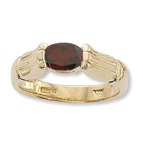 Oval Garnet Ring - 14K Yellow Gold Size 7 - 70913GA