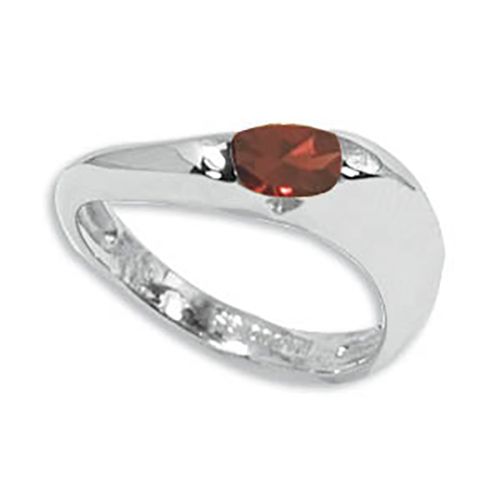 Oval Garnet Ring - Sterling Silver Size 7 - 70387GA-SS
