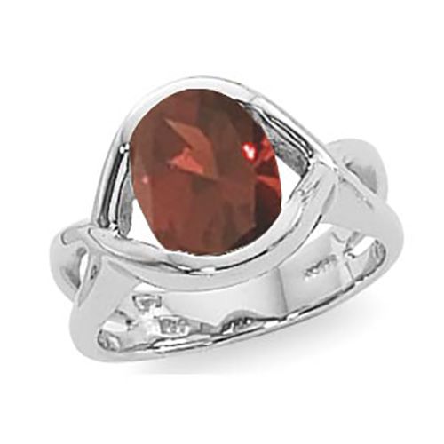 Oval Garnet Ring - Sterling Silver Size 7 - 70886GA-SS