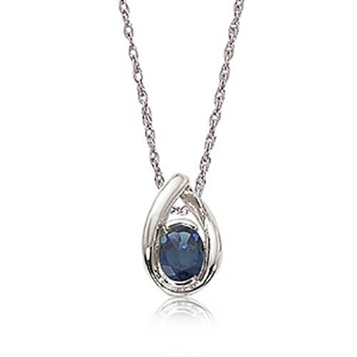 Oval Iolite Pendant - Sterling Silver