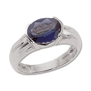Oval Iolite Ring - 14K White Gold Size 7 - 70219IOWG