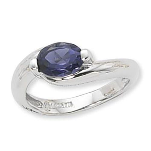Oval Iolite Ring - 14K White Gold Size 7 - 70833IOWG