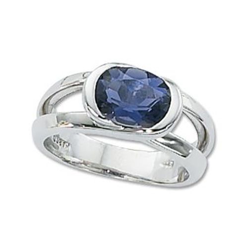 Oval Iolite Ring - 14K White Gold Size 7 - 70378IOWG