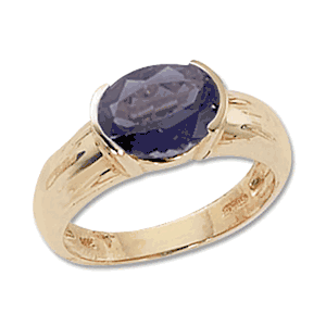 Oval Iolite Ring - 14K Yellow Gold Size 7 - 70219IO