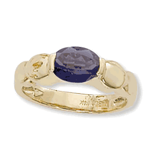 Oval Iolite Ring - 14K Yellow Gold Size 7 - 70906IO