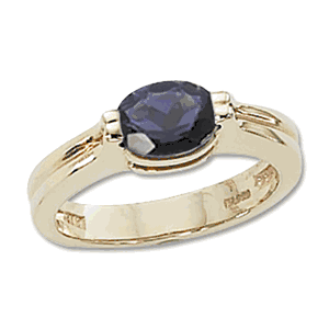 Oval Iolite Ring - 14K Yellow Gold Size 7 - 70639IO