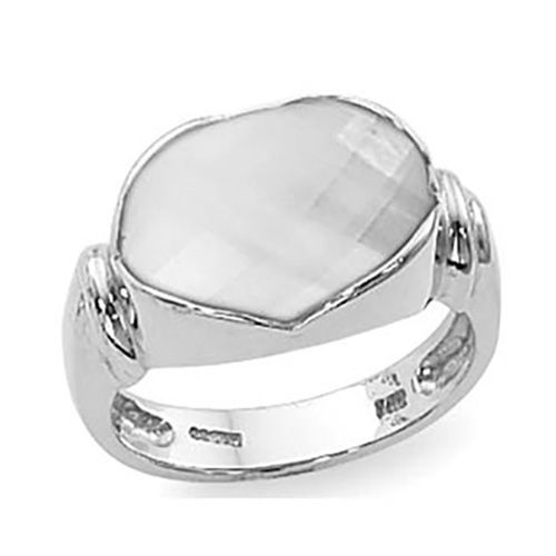 Oval Mother Of Pearl Ring - Sterling Silver Size 7