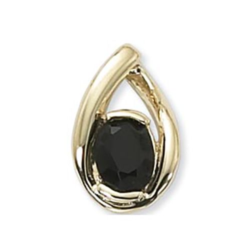 Oval Onyx Pendant - 14K Yellow Gold
