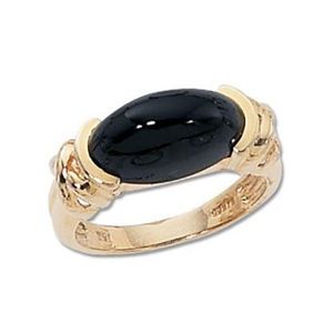 Oval Onyx Ring - 14K Yellow Gold Size 7 - 70146OX