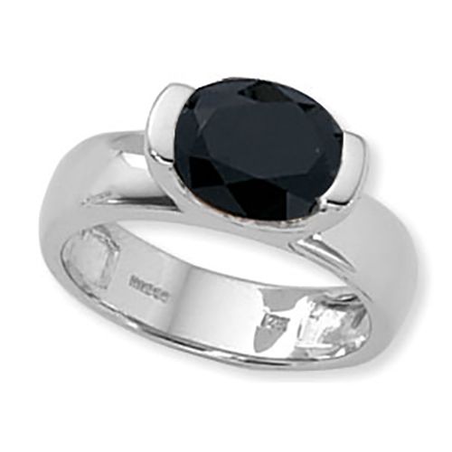 Oval Onyx Ring - Sterling Silver Size 7 - 70742OX-SS