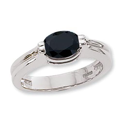 Oval Onyx Ring - Sterling Silver Size 7 - 70639OX-SS