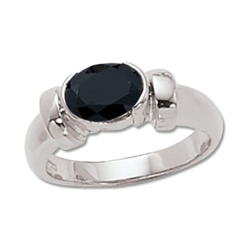 Oval Onyx Ring - Sterling Silver Size 7 - 70156OX-SS