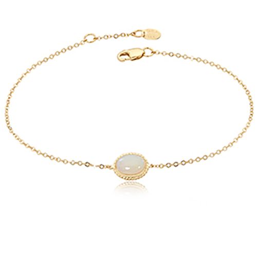 Oval Opal Adjustable Bracelet - 14K Yellow Gold