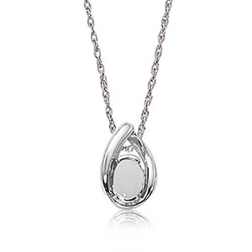 Oval Opal Pendant - Sterling Silver
