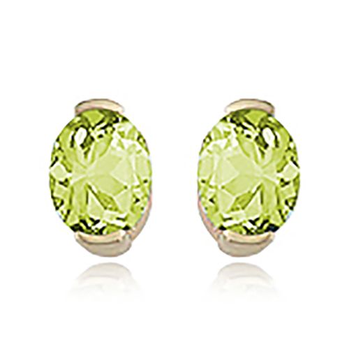 Oval Oro Verde Quartz Earrings - 14K Yellow Gold