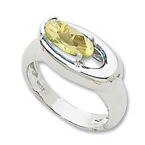 Oval Oro Verde Ring - Sterling Silver Size 7 - 70928OV-SS