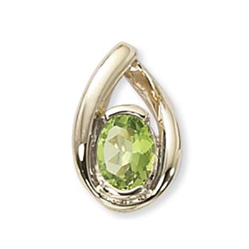 Oval Peridot Pendant - 14K Yellow Gold - 80014PE