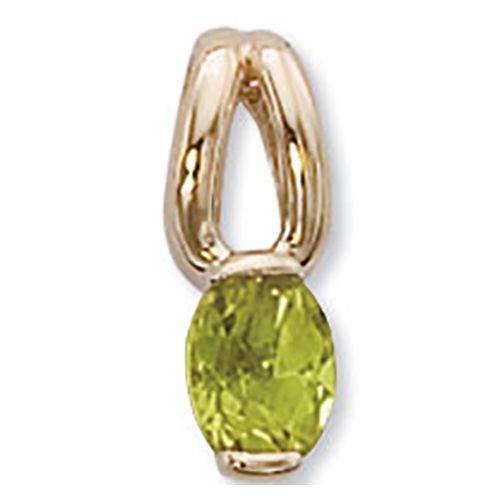 Oval Peridot Pendant - 14K Yellow Gold - 80387PE