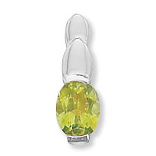Oval Peridot Pendant - Sterling Silver - 80378PE-SS
