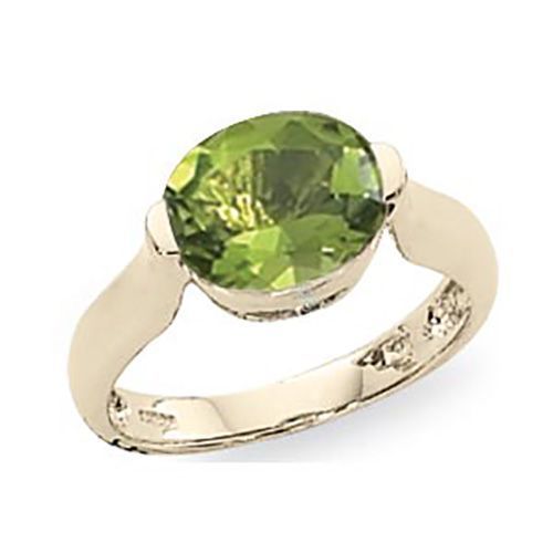 Oval Peridot Ring - 14K Yellow Gold Size 7 - 70884PE