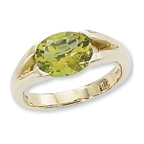 Oval Peridot Ring - 14K Yellow Gold Size 7 - 70850PE