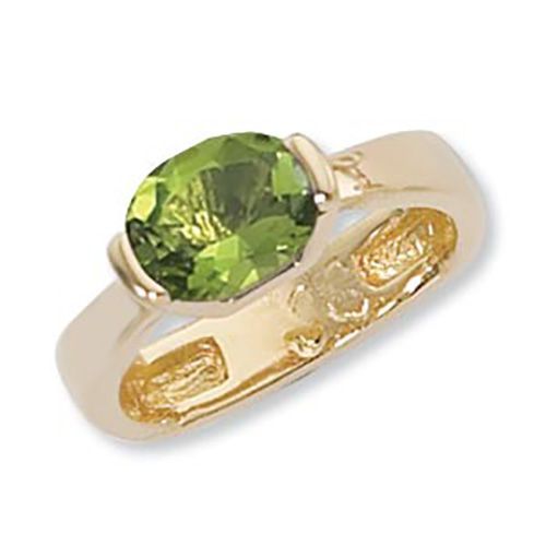 Oval Peridot Ring - 14K Yellow Gold Size 7 - 70920PE
