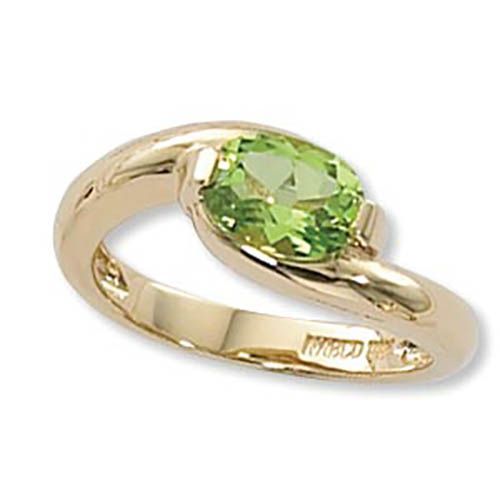 Oval Peridot Ring - 14K Yellow Gold Size 7 - 70833PE