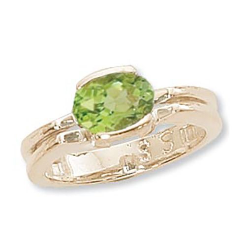 Oval Peridot Ring - 14K Yellow Gold Size 7 - 70904PE