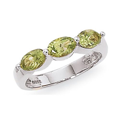 Oval Peridot Ring - Sterling Silver Size 7 - 70678PE-SS