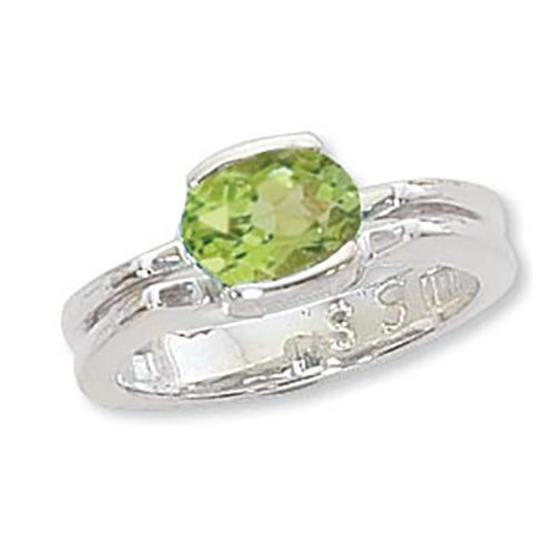 Oval Peridot Ring - Sterling Silver Size 7 - 70904PE-SS