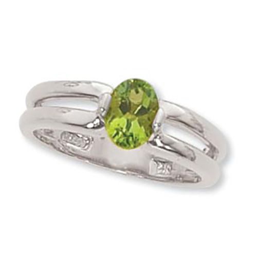 Oval Peridot Ring - Sterling Silver Size 7 - 70917PE-SS