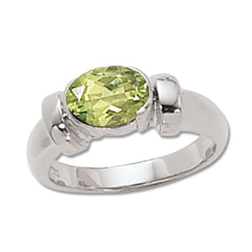 Oval Peridot Ring - Sterling Silver Size 7 - 70156PE-SS