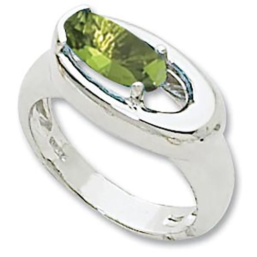 Oval Peridot Ring - Sterling Silver Size 7 - 70928PE-SS