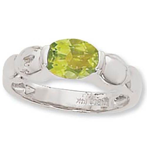Oval Peridot Ring - Sterling Silver Size 7 - 70906PE-SS