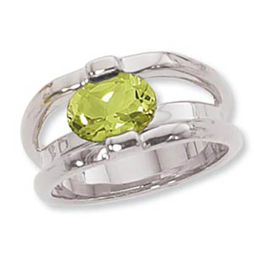 Oval Peridot Ring - Sterling Silver Size 7 - 70911PE-SS