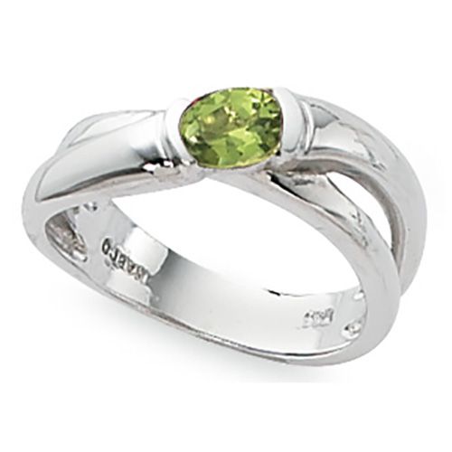 Oval Peridot Ring - Sterling Silver Size 7 - 70379PE-SS