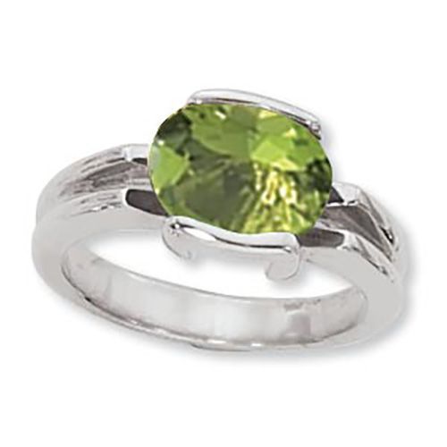 Oval Peridot Ring - Sterling Silver Size 7 - 70891PE-SS