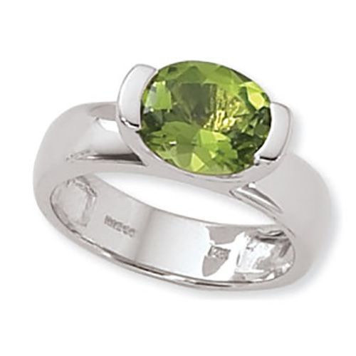 Oval Peridot Ring - Sterling Silver Size 7 - 70742PE-SS