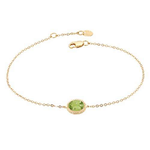 Oval Periodot Adjustable Bracelet - 14K Yellow Gold