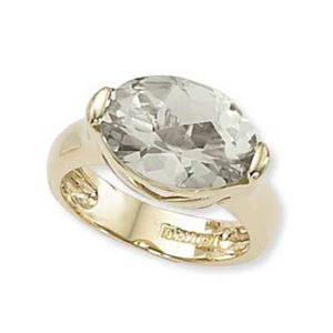 Oval Praseolite Ring - 14K Yellow Gold Size 7 - 70782PR