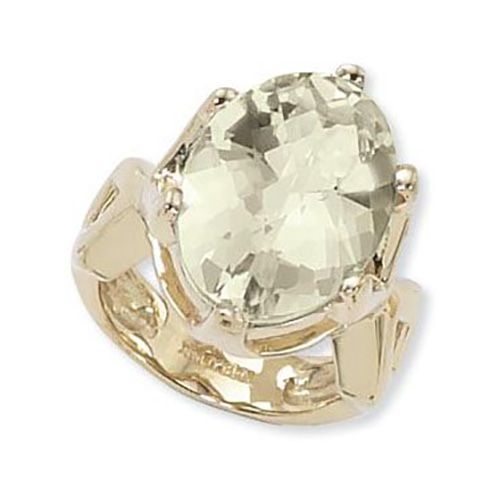 Oval Praseolite Ring - 14K Yellow Gold Size 7 - 70872PR