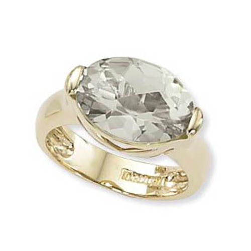 Oval Praseolite Ring - 14K Yellow Gold Size 7 - 70782PR