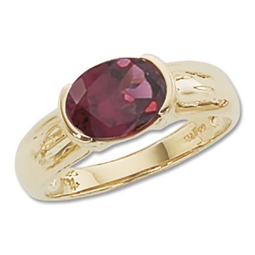 Oval Rhodolite Ring - 14K Yellow Gold Size 7 - 70219RH