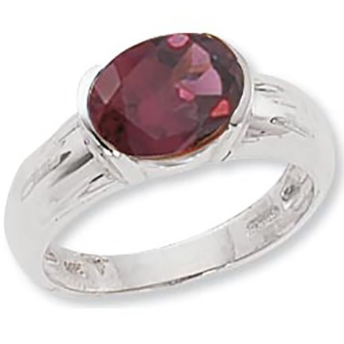 Oval Rhodolite Ring - Sterling Silver Size 7 - 70219RH-SS