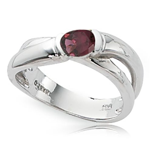 Oval Rhodolite Ring - Sterling Silver Size 7 - 70379RH-SS