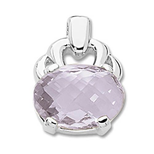 Oval Rose De France Pendant - Sterling Silver - 80396RDF-SS