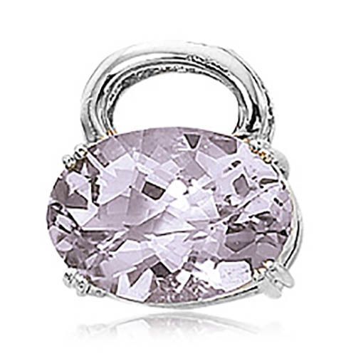 Oval Rose De France Pendant - Sterling Silver - 80336RDF-SS